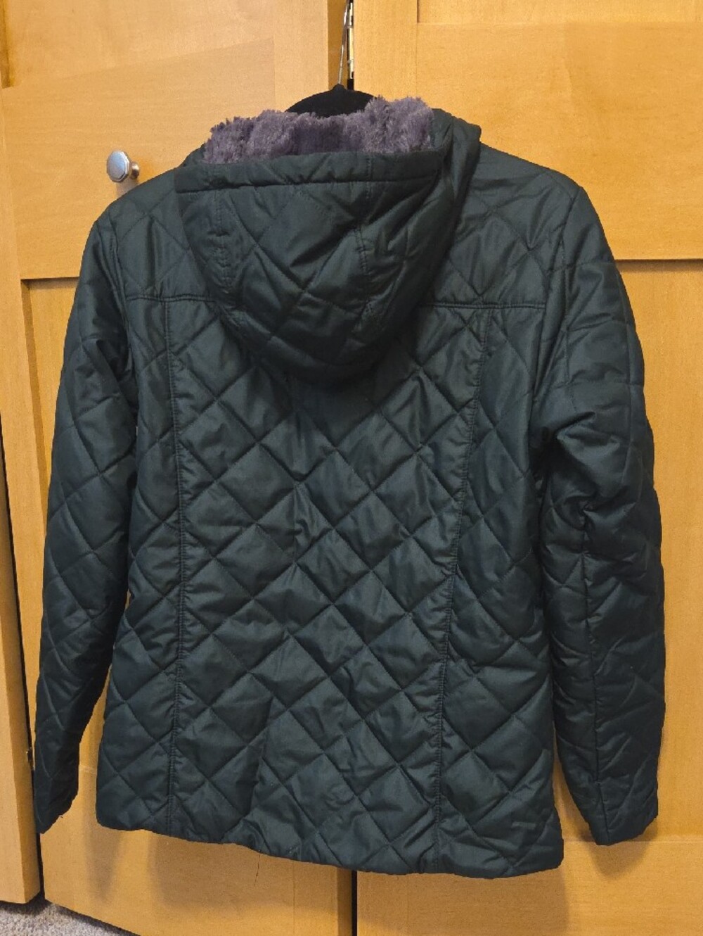 Women's Columbia Green Quilted Hooded Puffer Jacket - Picture 7 of 16